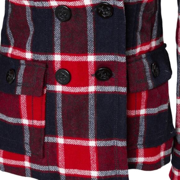 American Eagle Outfitters bold plaid
double breasted peacoat size M Like new - Picture 3 of 9